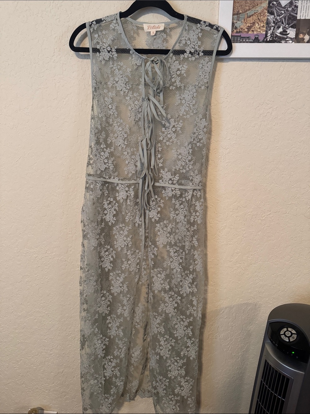 Sheer Lace Duster in Sage